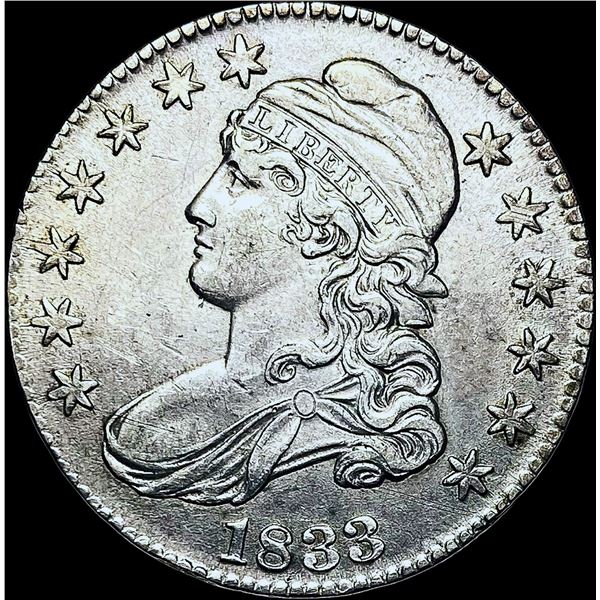 1833 Capped Bust Silver Half Dollar CHOICE AU