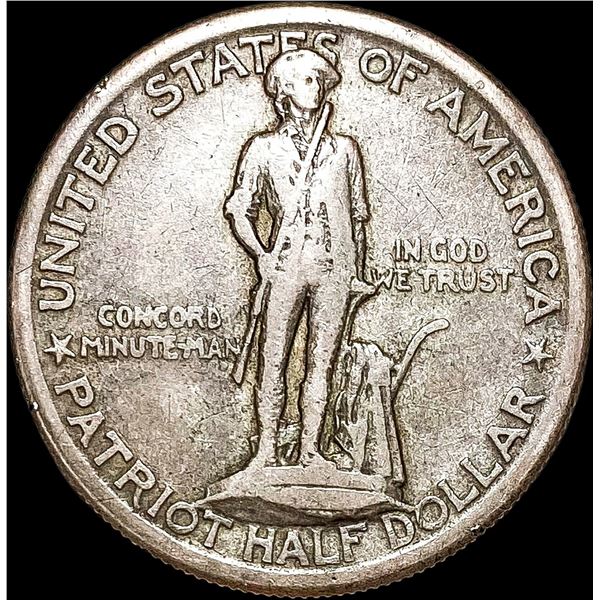 1925 Silver Lexington-Concord Half Dollar NICELY CIRCULATED