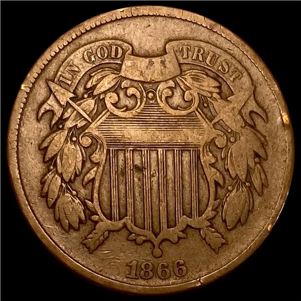 1866 Two-Cent Piece LIGHTLY CIRCULATED