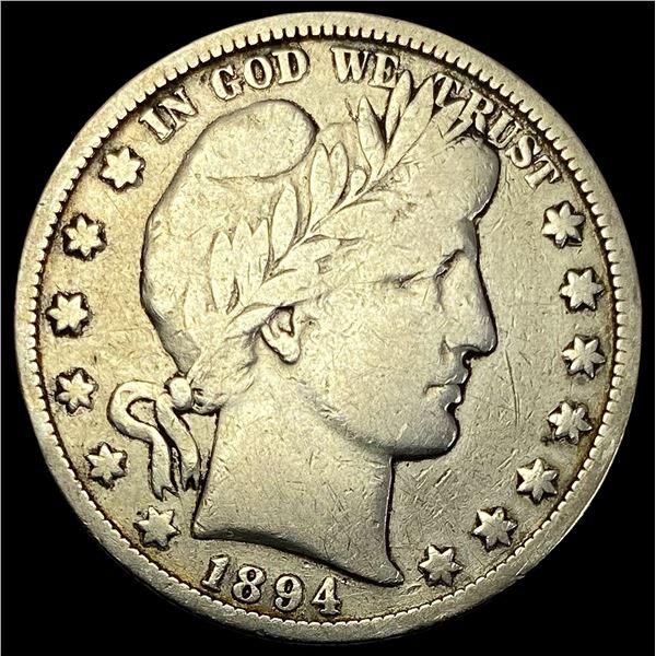 1894-O Silver Barber Half Dollar LIGHTLY CIRCULATED
