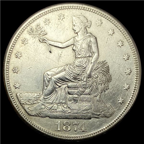 1874-S Silver Trade Dollar CLOSELY UNCIRCULATED