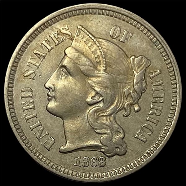 1868 Nickel Three-Cent Piece CHOICE AU