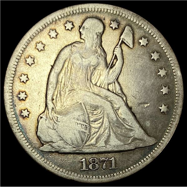 1871 Seated Liberty Dollar LIGHTLY CIRCULATED