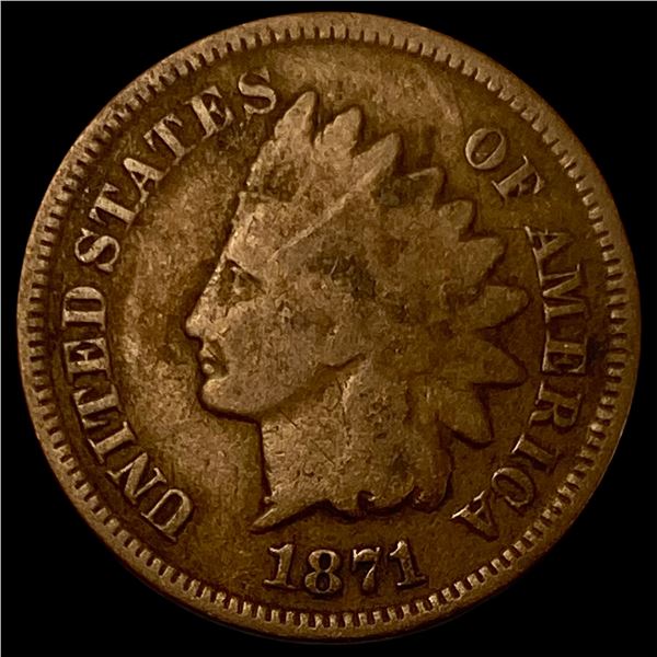 1871 Indian Head Cent NICELY CIRCULATED