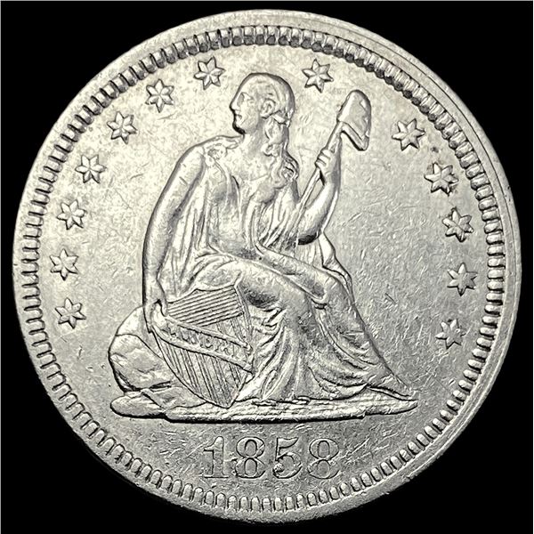 1858 Seated Liberty Quarter CLOSELY UNCIRCULATED
