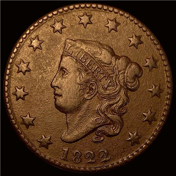 1822 Coronet Head Large Cent NEARLY UNCIRCULATED
