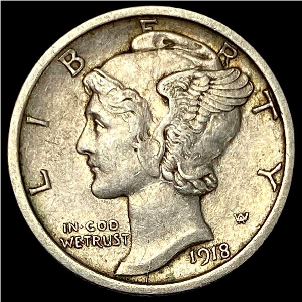 1918-S Silver Mercury Dime CLOSELY UNCIRCULATED