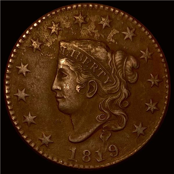 1819 Coronet Head Large Cent NEARLY UNCIRCULATED