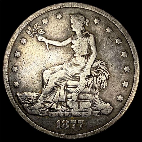 1877 Silver Trade Dollar LIGHTLY CIRCULATED
