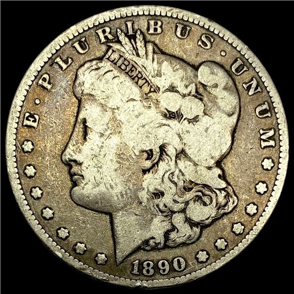 1890-CC Tailbar Silver Morgan Dollar NICE CIRC