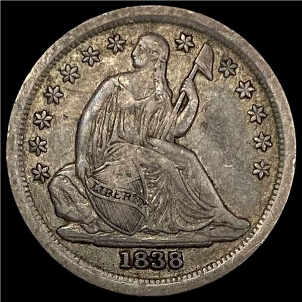 1838 Seated Liberty Dime NEARLY UNCIRCULATED