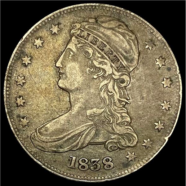 1838 Capped Bust Half Dollar NEARLY UNCIRCULATED