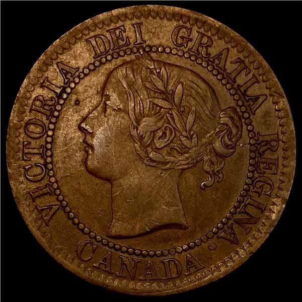 1859 Canada Bronze 1 Cent NEARLY UNCIRCULATED