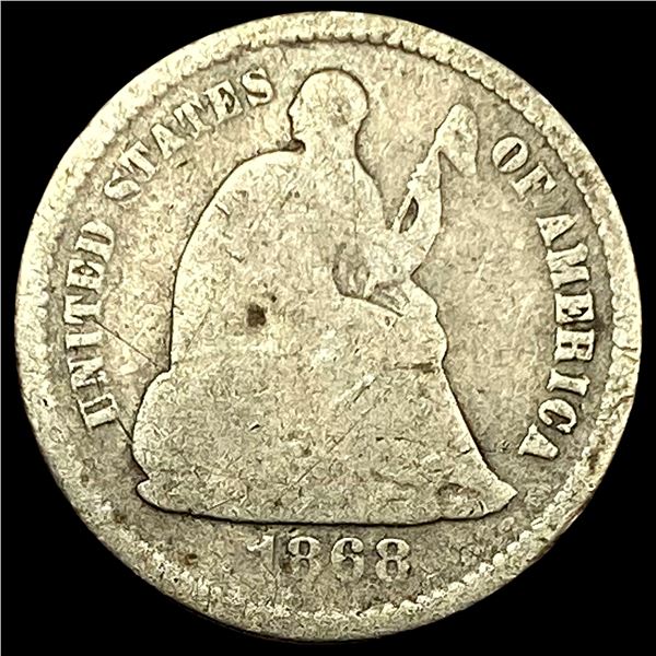 1868-S Seated Liberty Dime NICELY CIRCULATED