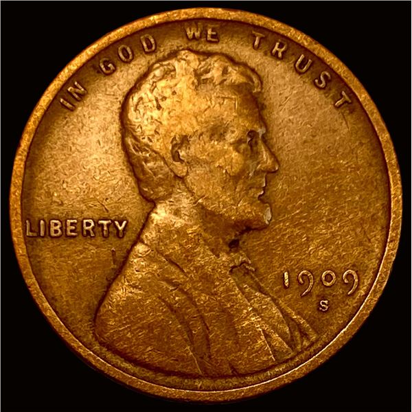 1909-S Lincoln Wheat Cent LIGHTLY CIRCULATED