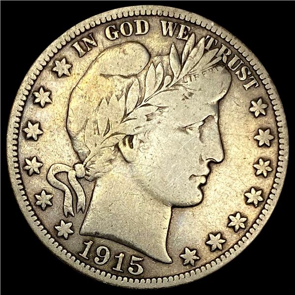 1915-S Silver Barber Half Dollar LIGHTLY CIRCULATED