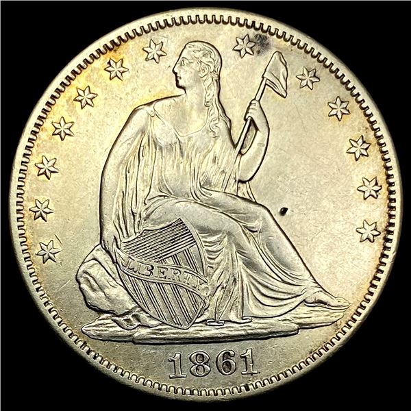 1861-O Seated Liberty Half Dollar CLOSELY UNCIRCULATED