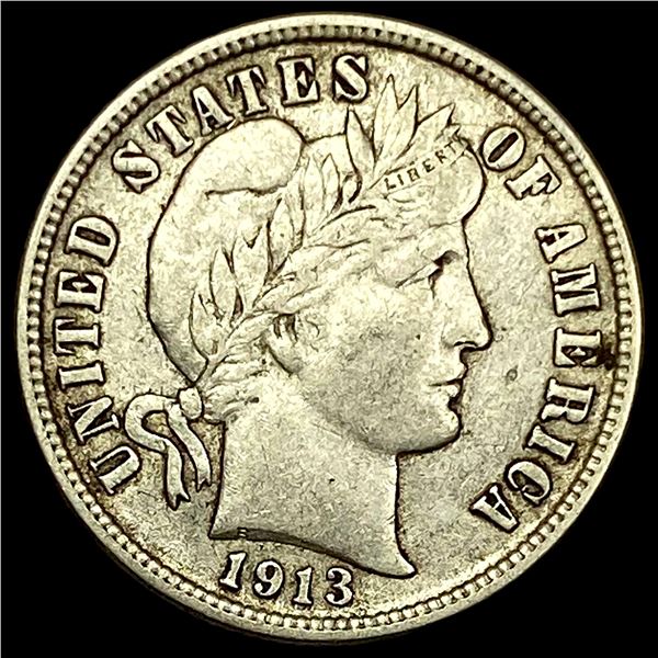 1913 Silver Barber Dime NEARLY UNCIRCULATED