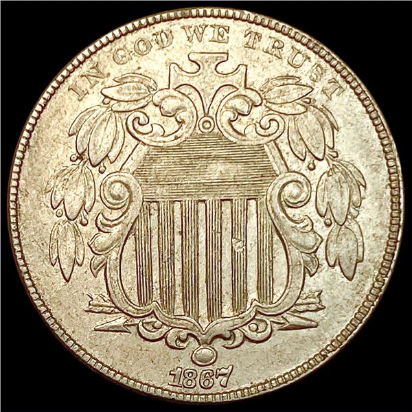 1867 Shield Nickel CLOSELY UNCIRCULATED