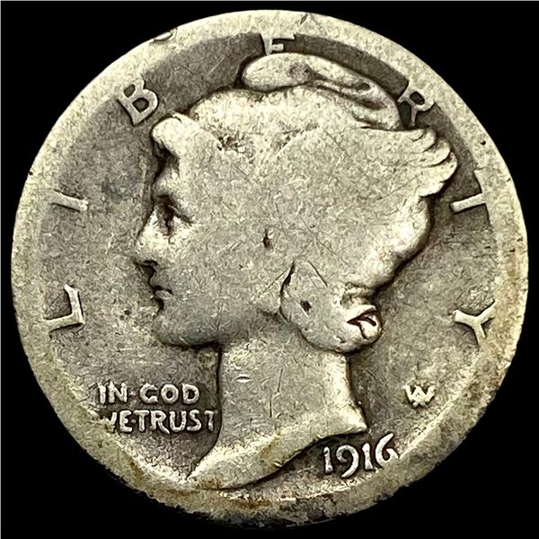 1916-D Silver Mercury Dime NICELY CIRCULATED