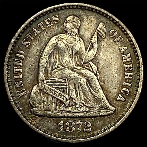 1872 Seated Liberty Half Dime CLOSELY UNCIRCULATED