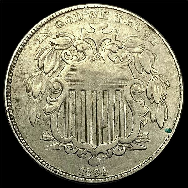 1866 Shield Nickel NEARLY UNCIRCULATED
