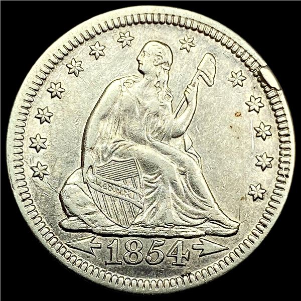 1854 Arrows Seated Liberty Quarter CLOSELY UNCIRCULATED