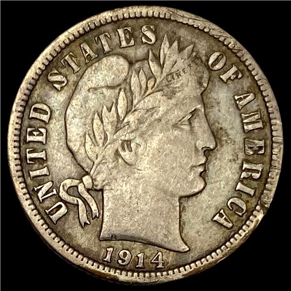 1914 Barber Silver Dime LIGHTLY CIRCULATED