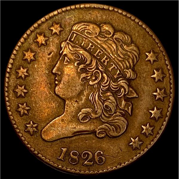 1826 Classic Head Half Cent CLOSELY UNCIRCULATED