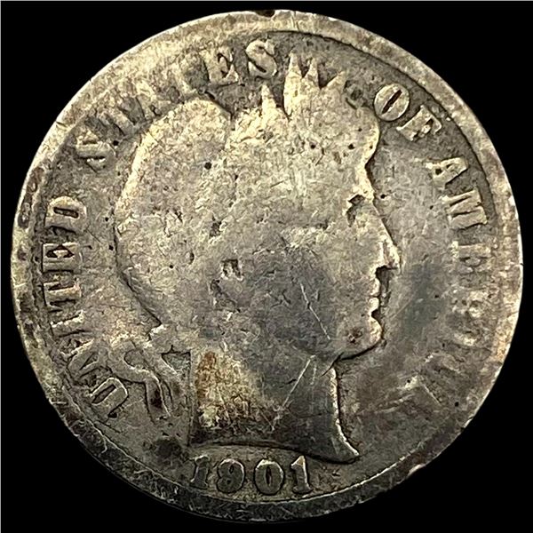 1901-S Silver Barber Dime NICELY CIRCULATED