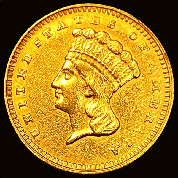 1862 Gold $1 Indian Princess Type 3 CLOSELY UNCIRCULATED