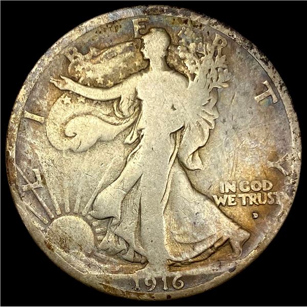 1916-D Walking Liberty Half Dollar NICELY CIRCULATED