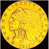 Image 1 : 1911 Indian Head Gold $2.50 Quarter Eagle CLOSELY UNCIRCULATED