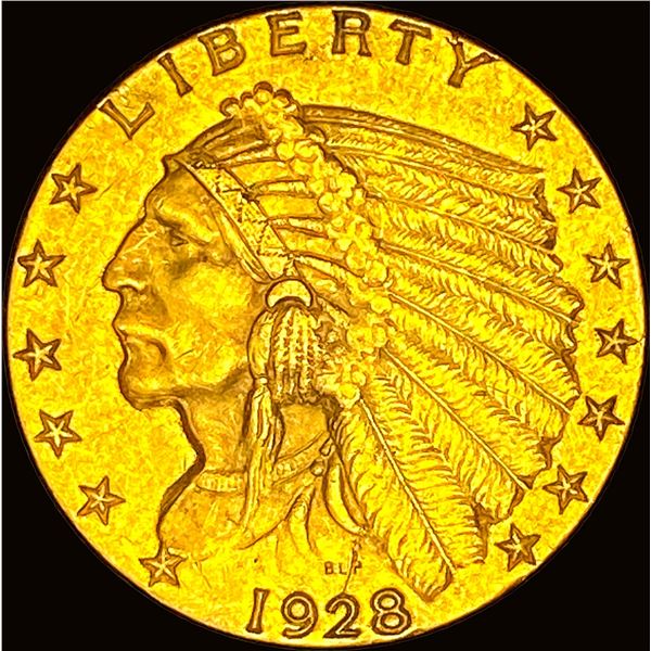 1928 Indian Head Gold $2.50 Quarter Eagle CLOSELY UNCIRCULATED