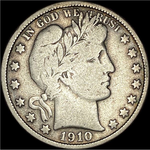 1910-S Silver Barber Half Dollar NICELY CIRCULATED