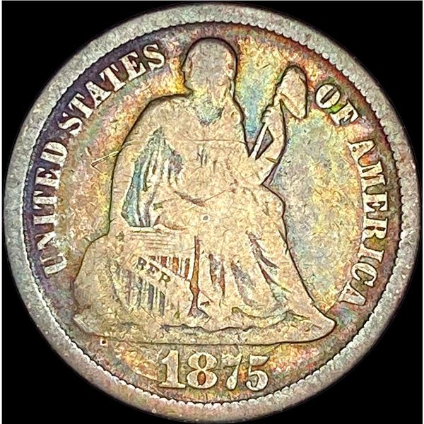1875-CC Seated Liberty Dime NICELY CIRCULATED