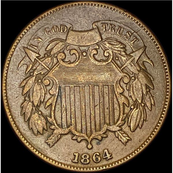 1864 Bronze Two-Cent Piece NEARLY UNCIRCULATED