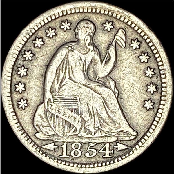 1854 Arrows Seated Liberty Half Dime LIGHTLY CIRCULATED