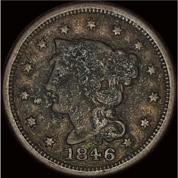 1846 Braided Hair Large Cent NICELY CIRCULATED
