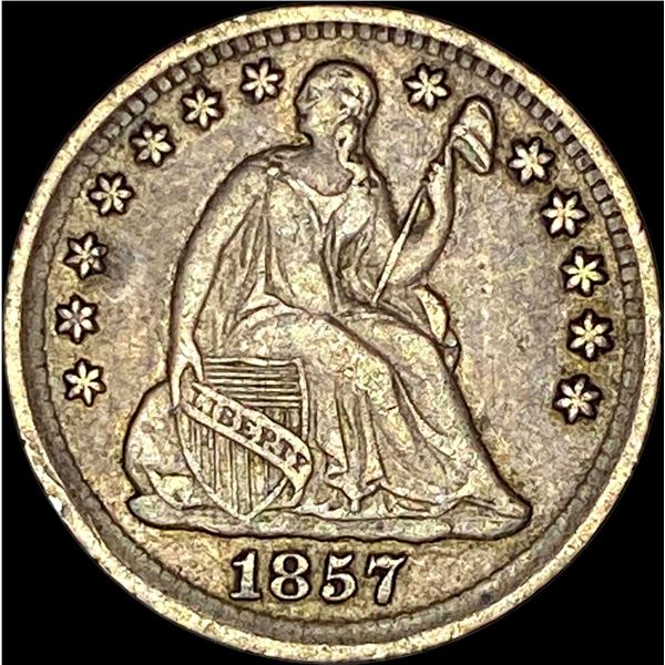 1857 Seated Liberty Half Dime NEARLY UNCIRCULATED