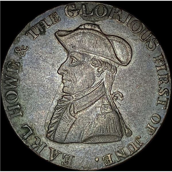 1794 Earl Howe Naval Victory Token CLOSELY UNCIRCULATED