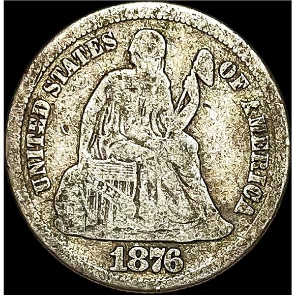 1876-CC Seated Liberty Dime NICELY CIRCULATED