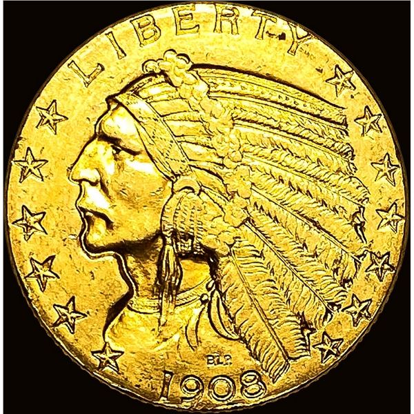 1908-D Indian Head Half Eagle $5 Gold UNC