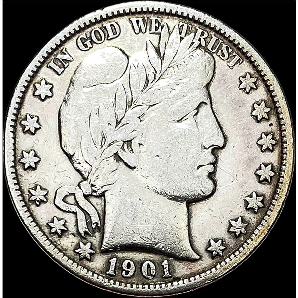 1901 Silver Barber Half Dollar LIGHTLY CIRCULATED
