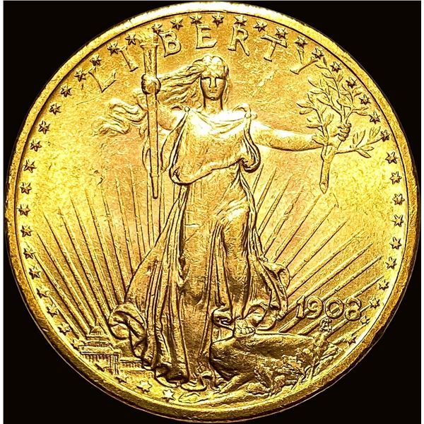 1908 No Motto Gold $20 Double Eagle UNCIRCULATED