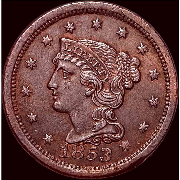 1853 Braided Hair Large Cent CLOSELY UNCIRCULATED