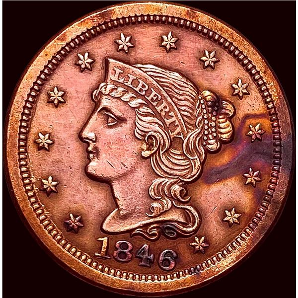 1846 Red Braided Hair Large Cent UNCIRCULATED