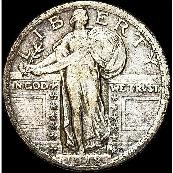 1918 Silver Standing Liberty Quarter NEAR UNC