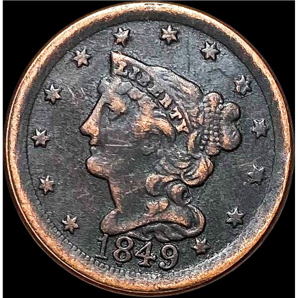 1849 Braided Hair Half Cent HIGH GRADE