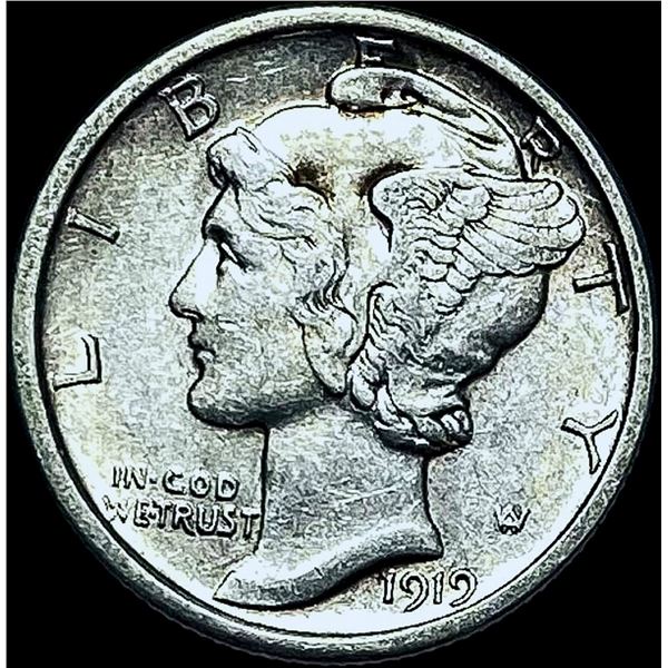 1919-D Mercury Dime CHOICE AU